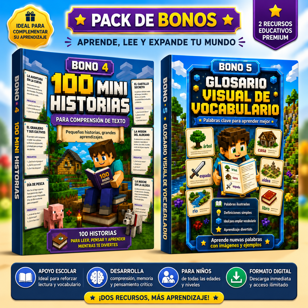 Pack Lectura en Bloques – Historias + Vocabulario